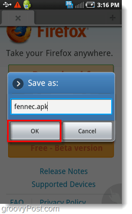 Fennec.apk firefox beta 4 instalator de Android