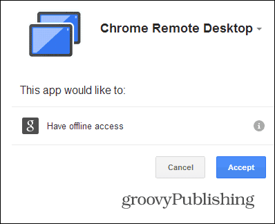 Autorizarea Chrome Remote Desktop PC