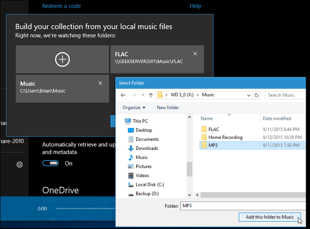 Sfat pentru Windows 10: Adăugați colecția de muzică la Groove Music