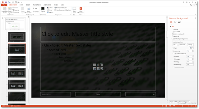 Șabloane Office 2013 Creare Creare design personalizat POTX Personalizare diapozitive diapozitive Tutorial Cum să fundal