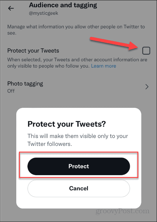 Protejează Tweeturile Twitter Privat