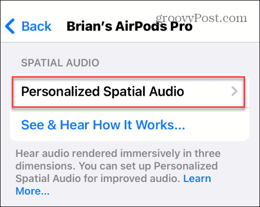 Folosiți audio spațial pe Apple AirPods