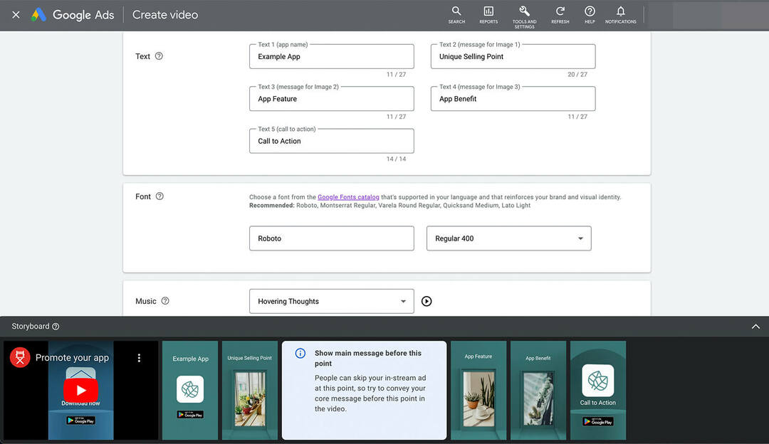 how-to-promote-your-app-using-youtube-vertical-video-ads-using-google-ads-asset-library-templates-storyboard-automated-tips-show-main-message-before-this-point- font-pistă-audio-exemplu-8