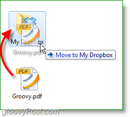 Captura de ecran Dropbox - trageți și fixați fișierele pentru a le face backup online