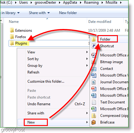 Screenshot: Creați un nou folder Windows 7