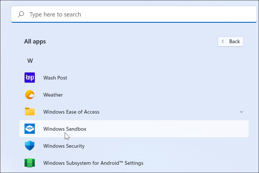 configurați Windows sandbox pe Windows 11