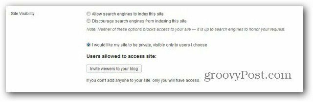 wordpress com face ca blogul să invite utilizatorii privați