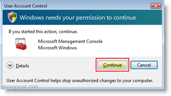 Setați Comportamentul contului de utilizator pentru controlul contului de utilizator (UAC) Windows Vista