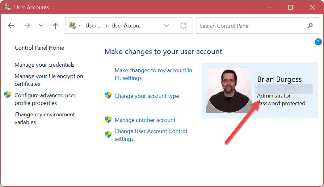 Determinați tipul de cont de utilizator pe Windows 11