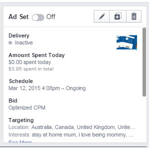 managerul de anunțuri facebook editează setul de anunțuri