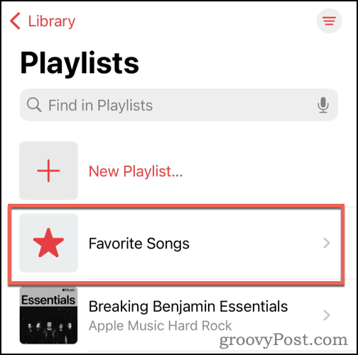 Lista de redare Apple Music Favorite