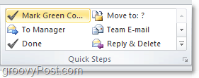 personalizați lista de pași rapidi în Outlook 2010