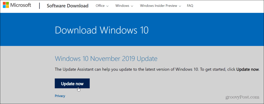 Cum se instalează Windows 10 Versiunea 1909 Noiembrie 2019 Actualizare
