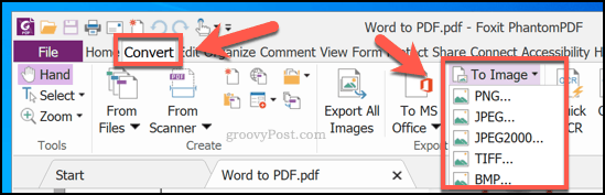 Convertirea PDF într-o imagine cu PhantomPDF