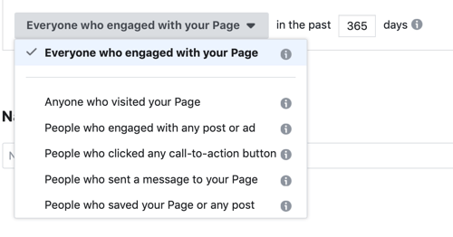Publicitatea Facebook canalizează publicul personalizat de implicare cadru.