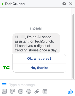 Când proiectați chatbot-ul dvs. Facebook Messenger, le oferiți utilizatorilor opțiuni pentru a-i ajuta să le ghideze prin meniurile dvs.