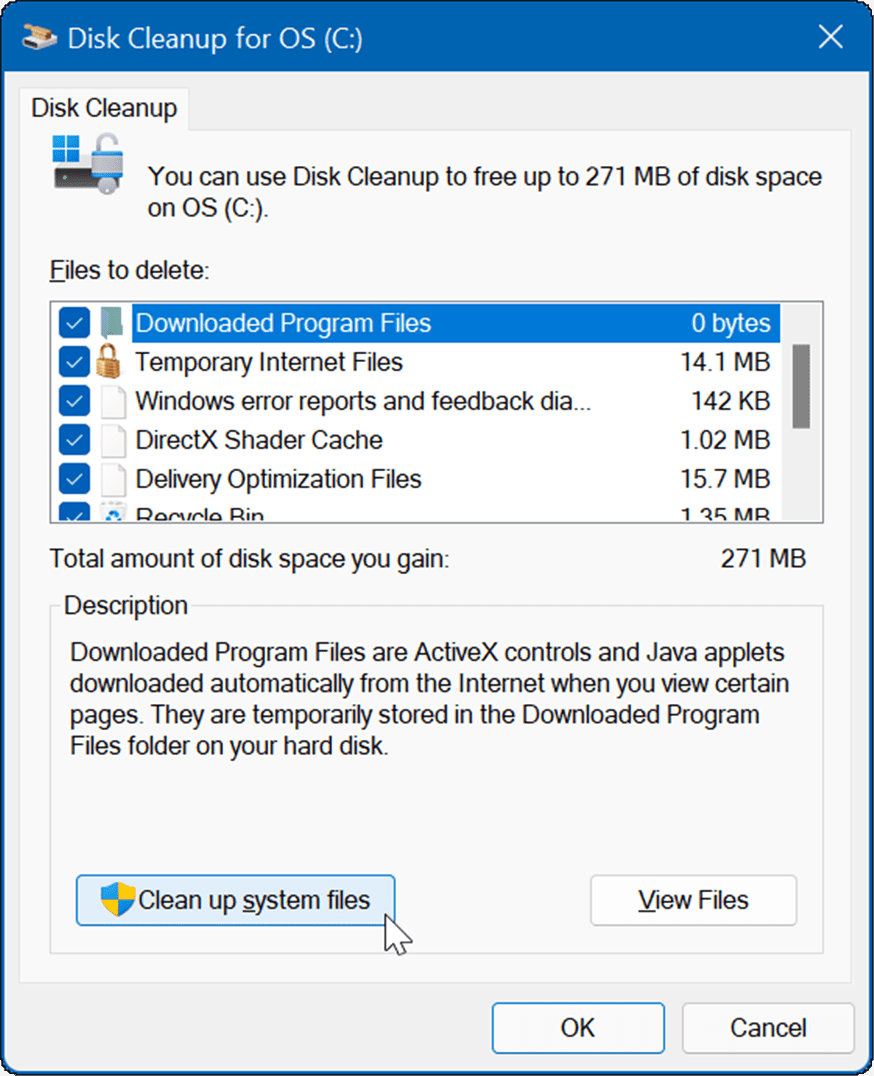 curățarea discului șterge fișierele temporare pe Windows 11
