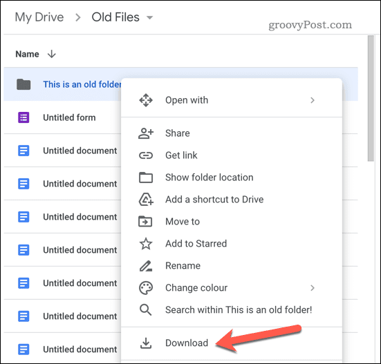 Descărcați un folder în Google Drive