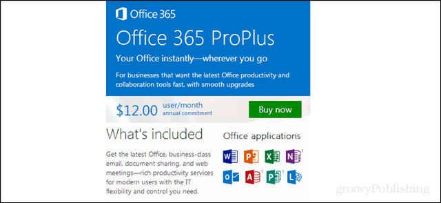 tarifare proplus Office 365, aplicații incluse