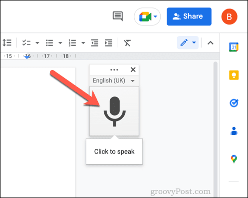 Activați tastarea vocală în Google Docs