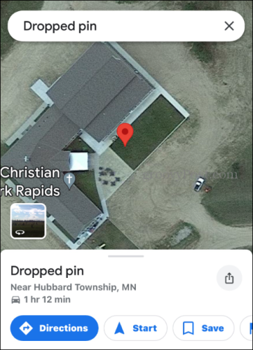 drop pin google maps mobile