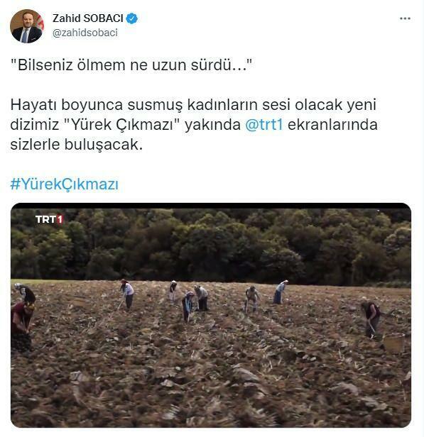 Directorul general al TRT, Zahid Sobacı, a distribuit pe contul său de socializare