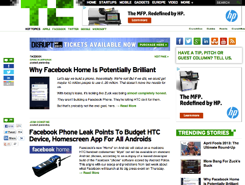 tag-ul facebook pe techcrunch