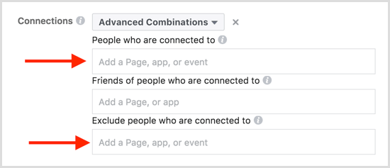 Anunțuri Facebook care vizează evenimente combinații avansate