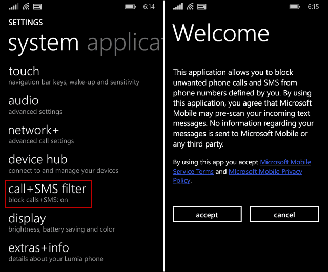Blocați apelurile telefonice nedorite și SMS-urile de pe Windows Phone 8.1