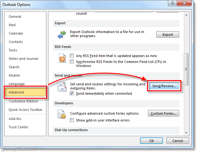 Cum să planificați trimiterea / primirea automată în Outlook 2010