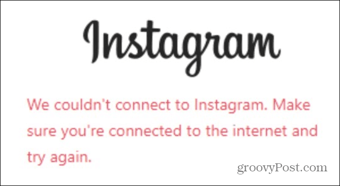nu s-a putut conecta la Instagram