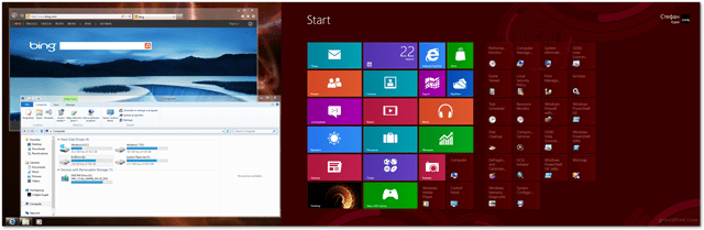 Windows 8 extins desktop cu metrou și desktop