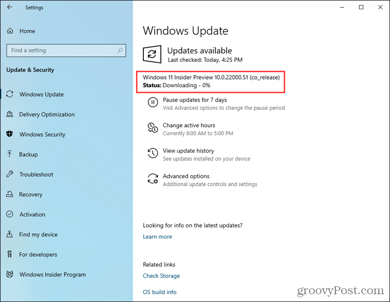 Descărcarea versiunii de previzualizare Windows 11