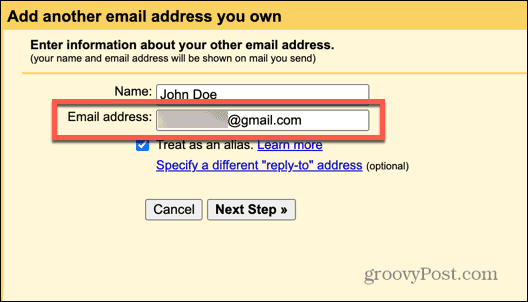 e-mail alias gmail