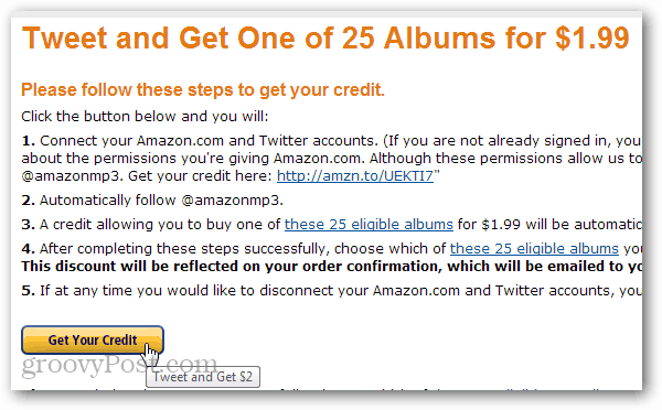 Amazon care oferă 7 $ + reducere la 25 de albume MP3 diferite pentru un Tweet
