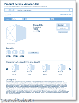 un wireframe groovy construit în Google Docs