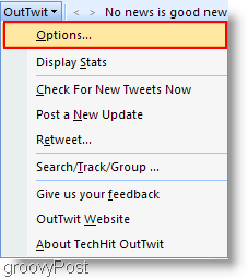 Twitter în Outlook: Configurați OutTwit