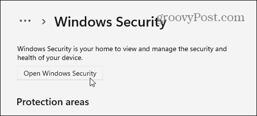 Deschideți Windows Security