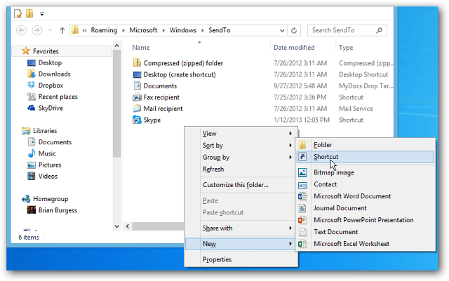 Adăugați lansarea rapidă în meniul Trimitere la context în Windows 7