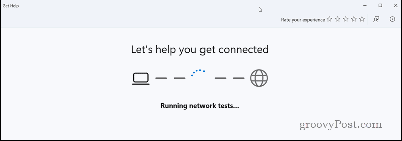 Instrument de depanare a rețelei în acțiune pe Windows 11