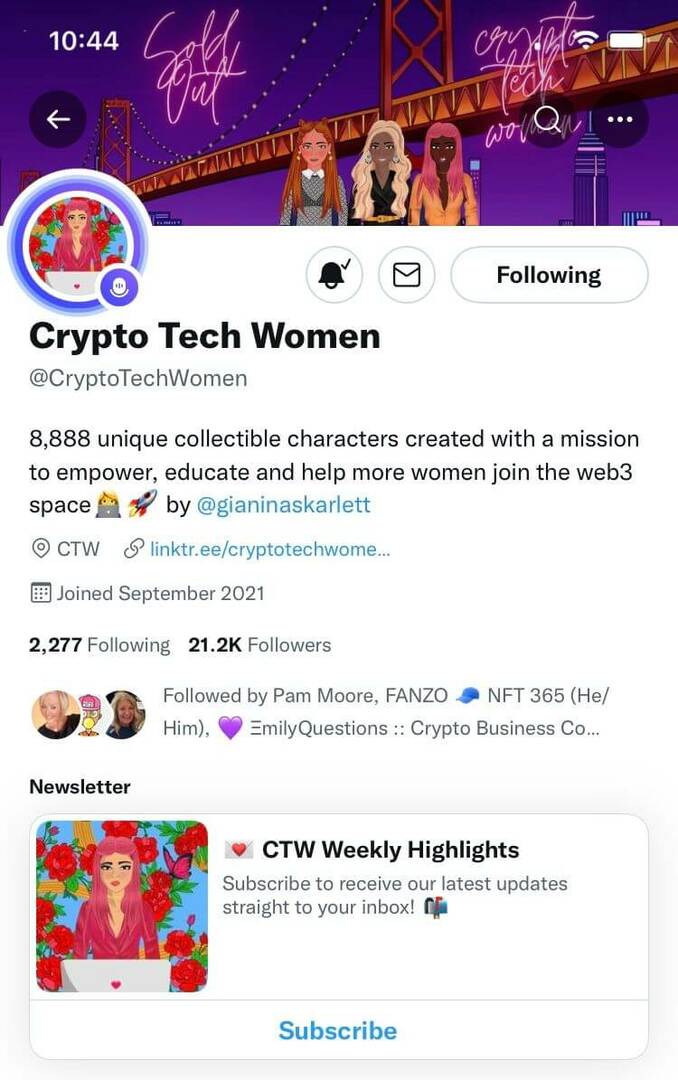 sfaturi-pentru-construirea-comunității-nft-înainte-lansarea-proiectului-twitter-crypto-tech-women-example-1