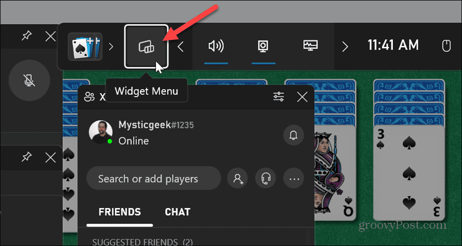 activați bara de joc cu widget-uri spotify