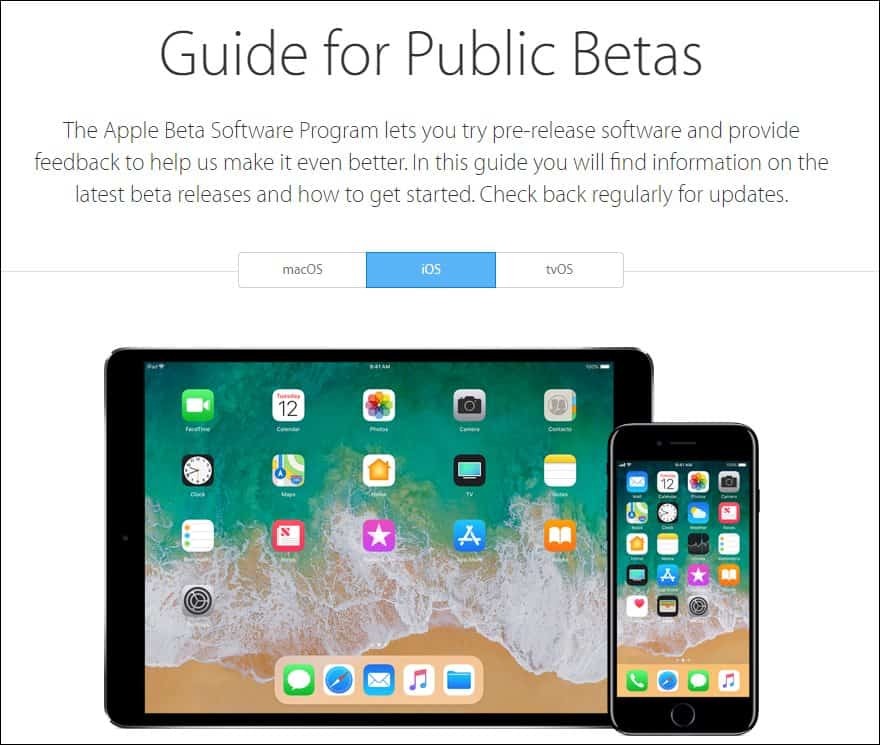 Ghid Apple pentru Betas Public
