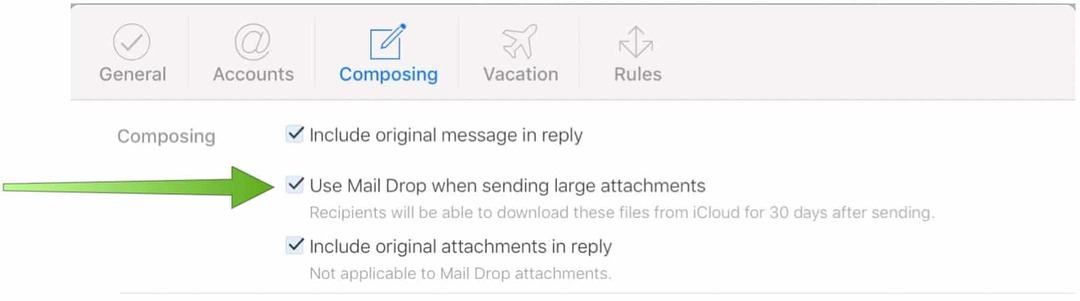 Activați Mail Drop
