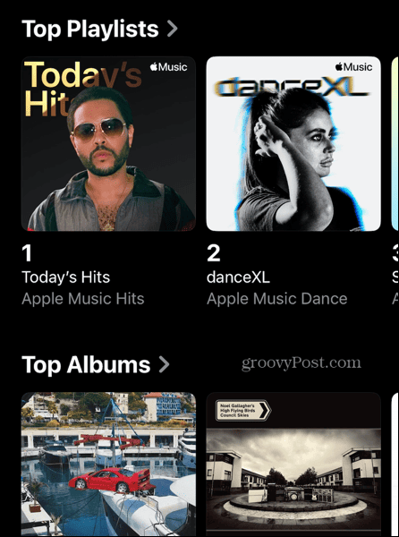topurile Apple Music Top liste de redare