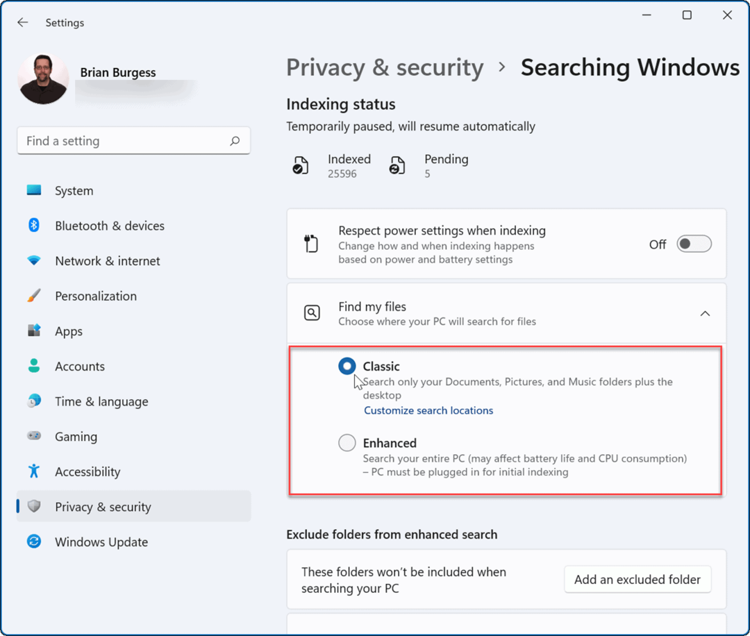 Cum să gestionați indexarea căutării pe Windows 11