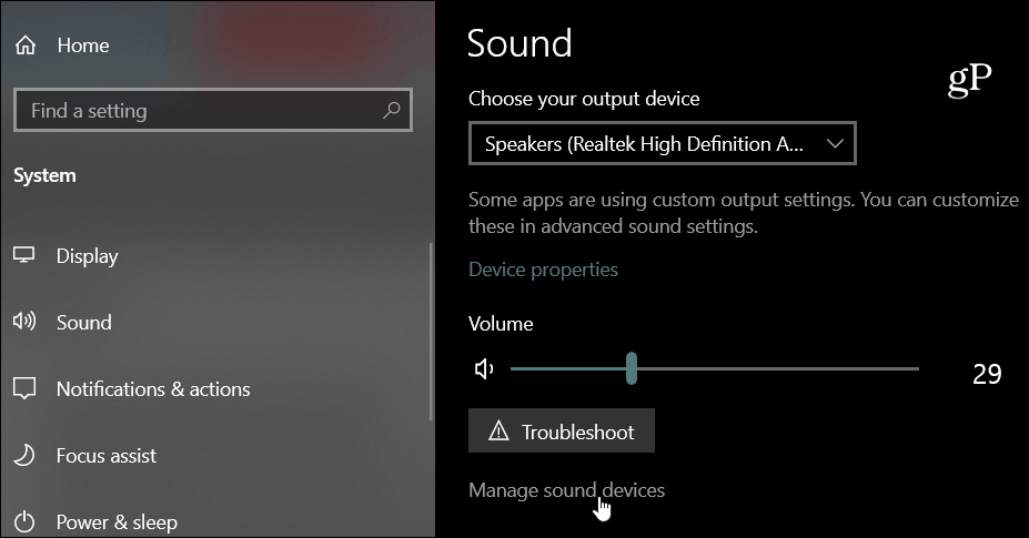 Dispozitive de sunet Windows 10