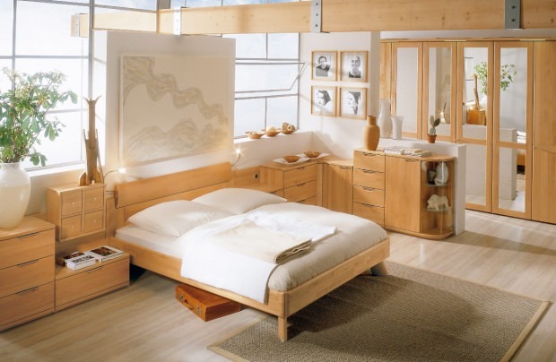 decorare pat natural din lemn