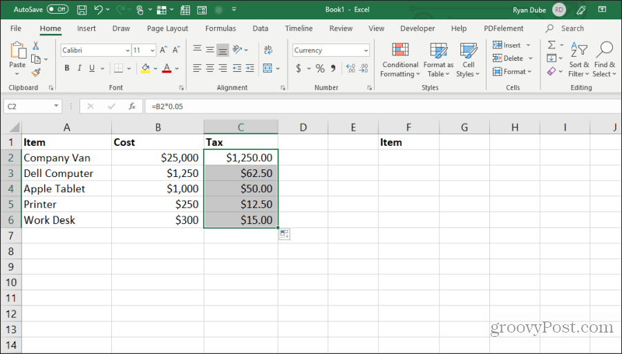 umplerea celulelor în excel