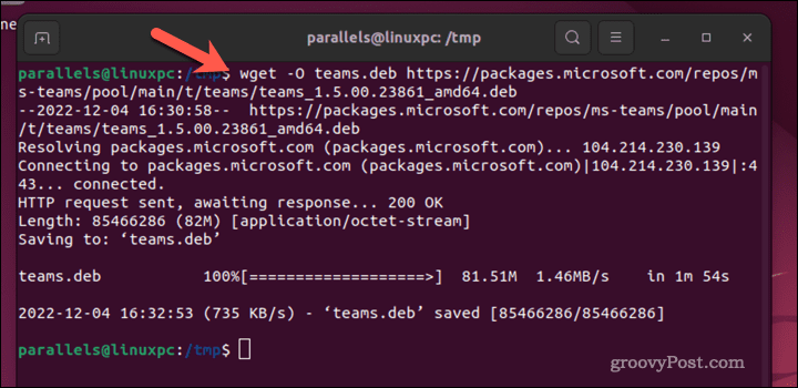 Descărcați Microsoft Teams în terminalul Ubuntu